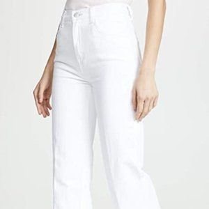 J Brand Joan High  Rise Wide Leg Jeans White